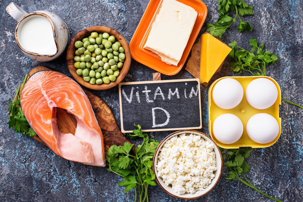 An image showing all of the foods Vitamin D can be found in