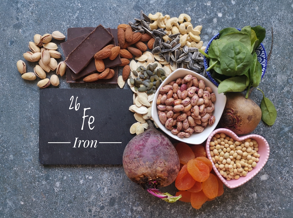 An image showing the foods that contain Iron